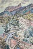 La Route Esterell by Edgar Holloway, 1986, watercolour and pencil, sold Jul 2026