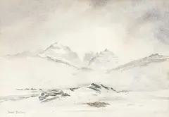 Snowstorm on Teallach by David Bellamy, watercolour, offered Jul 2026