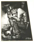 Confined Space by Harry Malkin, charcoal and conté, sold Jul 2026