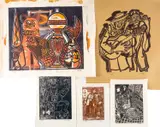 Lino prints - five various prints including by Karel Lek, print (other), sold Jul 2026