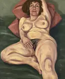 Pink Cushions by Carl F.E. Hodgson, oil on canvas, sold Jun 2026