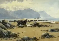 Figures on by Warren Williams, watercolour, sold Jun 2026