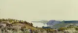 Figures walking in foreground by Norman Ellison, 1944, watercolour, offered Jun 2026