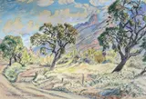 Le Cap Roux by Edgar Holloway, 1986, watercolour and pencil, sold Jun 2026