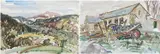 Watercolours - two unfinished paintings by Will Evans, watercolor, sold Jun 2026