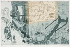 limited edition (27/75) etching with colour - 'Deaf in Venice', by Chris Orr, 1972, etching, offered Jun 2026