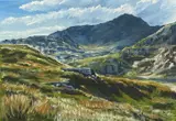 Snowdon - Light in the Bowl by Louise Morgan, oil on canvas, sold May 2026