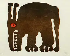 Beast No. 1 by Wopko Jensma, woodcut, sold May 2026