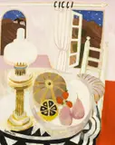 Lamp by Mary Fedden, 1986, oil on canvas, sold May 2026