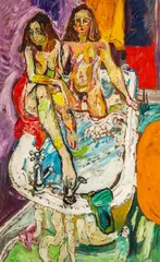 Untitled by John Bratby, oil on board, sold May 2026