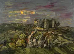 Moonlight, Carreg Cennen by Martin Llewellyn, oil on canvas, offered May 2026