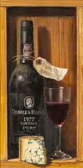Goblet and blue by Raymond Campbell, oil on board, sold May 2026