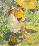Untitled by Mumenko Nahal, oil on canvas, sold May 2026
