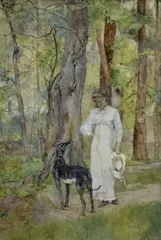 A Pensive Moment by David Woodlock, watercolour, sold May 2026
