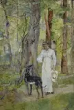 A Pensive Moment by David Woodlock, watercolour, sold May 2026