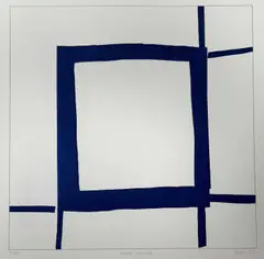 Three Square by Sandra Blow, etching, sold May 2026