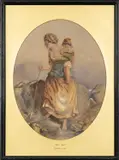 Mother and Child Walking a Difficult Path, North Wales by Thomas Spinks, watercolour, sold May 2026