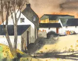 Farmyard by John Cleal, watercolour, sold Apr 2026