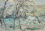 Burnt House Bostal, Ditchling by Edgar Holloway, 1982, watercolour, sold Apr 2026