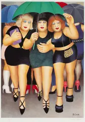 Clubbing in the Rain by Beryl Cook, print, sold Apr 2026