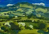 Spring Llysfaen and Moelfre Uchaf by David Lloyd Griffith, oil on card, sold Apr 2026