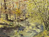 Trees in Autumn by Charles Wyatt Warren, oil on board, sold Apr 2026
