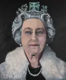 Queen Elizabeth II by Osian Gwent, 2022, oil on canvas, sold Apr 2026
