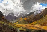 Nant Ffrancon by David Grosvenor, oil on canvas, sold Apr 2026