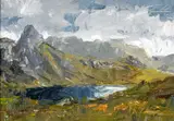 Tryfan and Llyn Ogwen by David Grosvenor, oil on canvas, sold Apr 2026