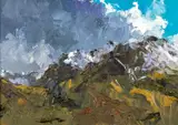 Y Garn, Nant Ffrancon by David Grosvenor, oil on canvas, sold Apr 2026