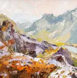 Crib Goch from Dinorwig by David Grosvenor, oil on canvas, sold Apr 2026