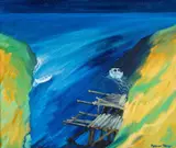 Inlet 3 by Megan Jones, oil on board, sold Apr 2026