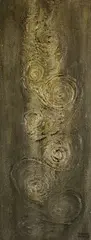 Untitled by Ogwyn Davies, oil and collage on board, sold Apr 2026