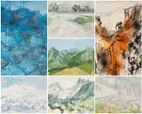 Seven preliminary watercolours - landscapes by Gwilym Prichard, watercolor, sold Apr 2026