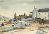 Skomer Island by Ray Howard-Jones, gouache, sold Apr 2026