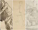 Untitled by Edgar Holloway, 1933, pencil and ink on paper, sold Apr 2026