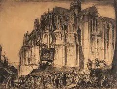Church of Notre Dame by Frank Brangwyn, etching, sold Apr 2026