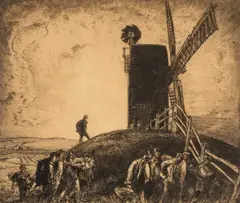 The Black Mill, Winchelsea by Frank Brangwyn, etching, sold Apr 2026