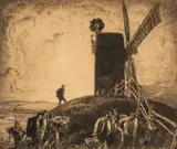 The Black Mill, Winchelsea by Frank Brangwyn, etching, sold Apr 2026