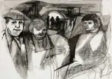 The End of the Shift by John Elwyn, 1985, mixed media, sold Apr 2026