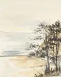 Caswell Bay by Valerie Ganz, watercolour, sold Apr 2026