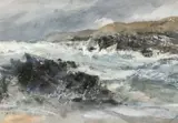 Porth Dafarch by William Selwyn, mixed media on paper, sold Apr 2026