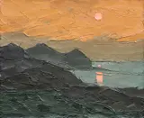 Sunset Yr Eifl by Kyffin Williams, oil on canvas, sold Apr 2026