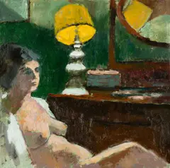 John Elwyn studio stamp verso by John Elwyn, oil on board, sold Apr 2026