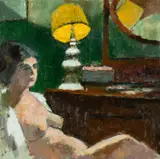John Elwyn studio stamp verso by John Elwyn, oil on board, sold Apr 2026
