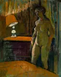 Untitled by John Elwyn, oil on board, sold Apr 2026