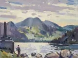 Taking a Rest, Llyn Crafnant by Ed Forrest, oil on board, offered Apr 2026