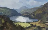 Llyn Gwynant by Gareth Thomas, acrylic on canvas, sold Apr 2026