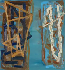 Divided by Maurice Cockrill, 2000, oil on panel, sold Apr 2026