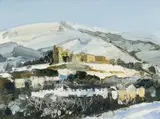 Denbigh Castle in the Snow by Sarah Carvell, oil on canvas, sold Apr 2026